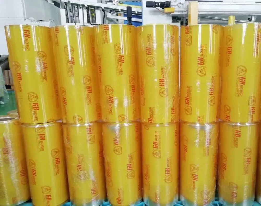 Finished PVC cling film rolls ready for export